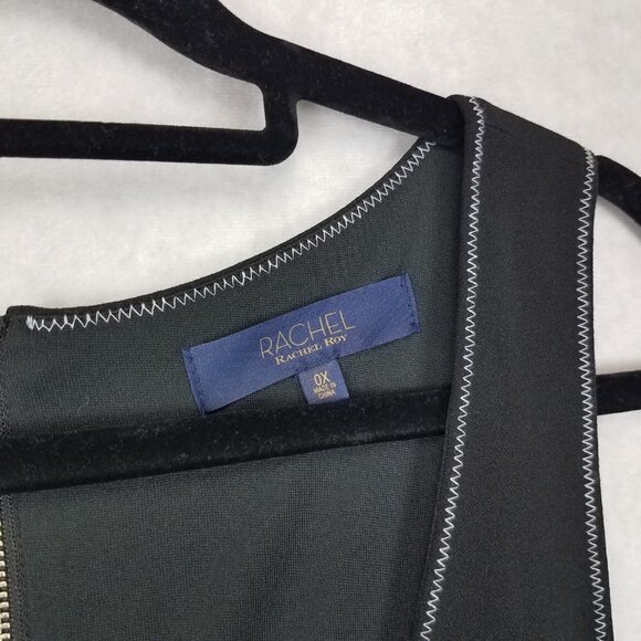 NEW RACHEL Rachel Roy Size 0X Sleeveless Black Sheath Tank Midi Dress Sticthing - Picture 5 of 15